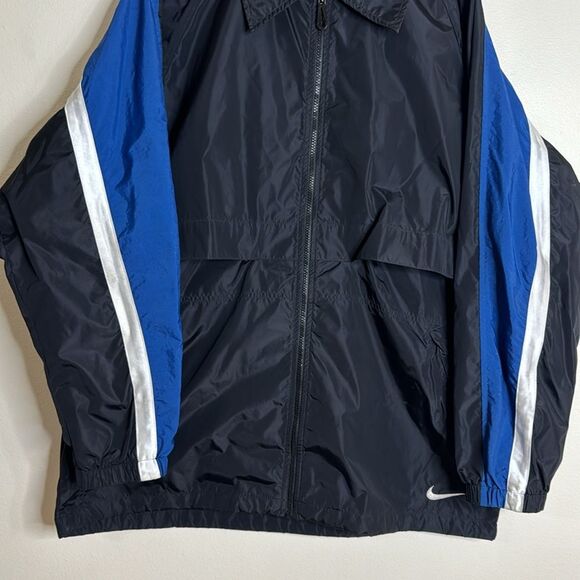 Vtg Nike 90s windbreaker zip up track jacket with back swoosh hit lockets size L - Picture 4 of 12